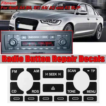 TP Car Audio Multimediálne Rádio Stereo Nosené Peeling na Tlačidlo Opraviť Nálepky, Nálepky Samolepky Pre Audi A4 B6 B7 A6 A2 A3 8 L/P Nálepky