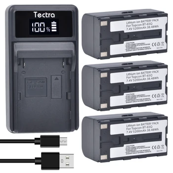 Tectra 5200mAh Nabíjateľná Li-ion kontakty batérie+Nabíjačka pre Topcon GTS 900 GPT 9000 Totálna Stanica BT-65Q BT 65Q BT65Q Batérie