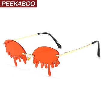 Peekaboo módne retro slnečné okuliare vtipné ženy trhajú tvar mužského slnečné okuliare strany pláži 2020 lete kovové candy, červená farba žltá