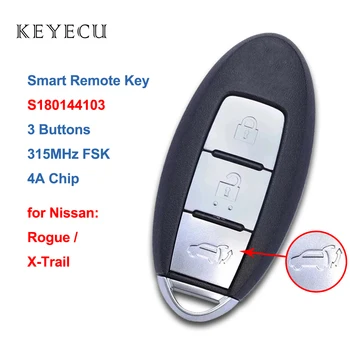 Keyecu OEM Dosku S180144103 S180144101 PCF7953M 4A Čip Smart Remote príveskom, 3 Tlačidlá 315MHz na Nissan X-Trail Tulák