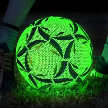 Svietiť V Tme Futbalová Lopta Futbal Veľkosť 5 4 Štandardných Postupov Školenia Futbal Luminate Žiariace Futbalové lopty PU Reflexné