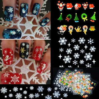 1Pc Vianočné Samolepky Santa Claus Snowflake Obtlačky Catoon Obrázok Muti - Vzor Nový Rok Dovolenku Umenie Nálepky