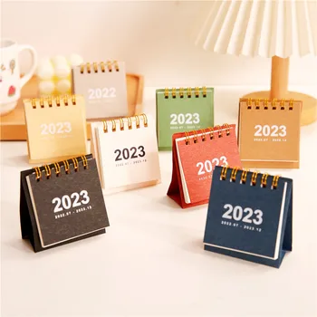 2022-2023 Nové Mini Stolový Kalendár Jednoduché Cievka Papierový Kalendár Papiernictvo Ploche Denný Plánovač Plánovač Ročné Organizátor
