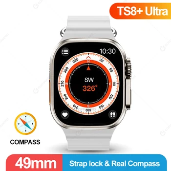 TS8 Plus Ultra, Smart Hodinky Mužov 49 mm, NFC Smartwatch Kompas Krvný Tlak Fitness Športové Hodinky pre Android IOS s Popruh Zámok