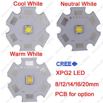 10x Cree 5W XPG2 XP-G2 High Power LED Žiarič Dióda, studená Biela /Teplá Biela /Neutrálna Biela na 8 mm/ 12 mm/ 14 mm/ 16 mm/ 20 mm PCB