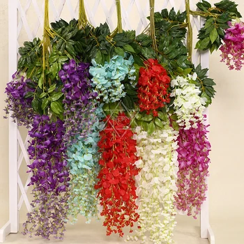 Celkom 1PC Home fashion umelé skúmie strany romantická svadba, dekoratívne hodváb vence z umelých kvetov hodváb wisteria