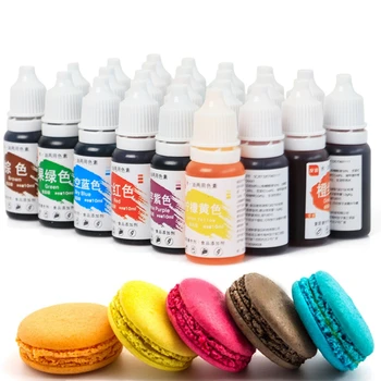Jedlé Pigment 10 ML Macaron Krém Potravinárskeho Farbiva Zložiek Tortu Fondant Pečenie Kvapaliny Jedlé Farbív 24 Farieb