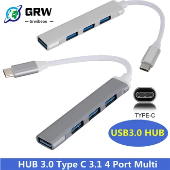 GRWIBEOU USB C HUB 3.0 Typ C 3.1 4 Port Multi Splitter Adaptéra USB OTG pre Macbook Pro 13 15 Vzduchu Mi Pro HUAWEI PC Príslušenstvo