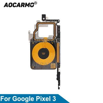 Aocarmo Pre Google Pixel 3 Nabíjačku Bezdrôtové Nabíjanie Indukčnou Cievkou NFC S Kovový Držiak Krytie Opravy Dielov