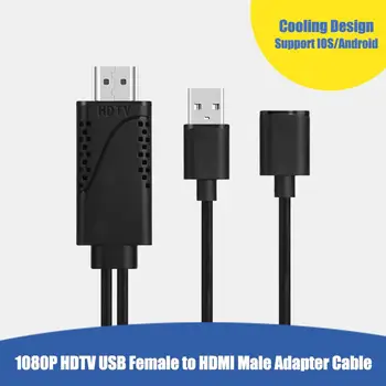 USB Female na kompatibilný s HDMI Samec HDTV 1080P TV Digital AV Adaptér Kábel Converter, Kábel Micro USB/Typ C/Lightning Drôt