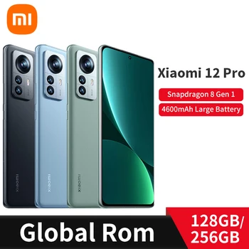 Globálne ROM Xiao 12Pro mobilné telefóny Mobilné Phones128GB/256 GB Snapdragon 8 gen 1 Mi 12Pro Inteligentný Smartphone Android 50MP Prišiel