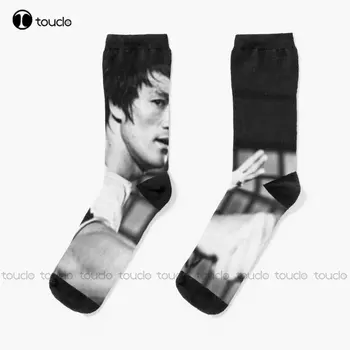 Bruce Lee Boj!! Ponožky Ponožky Dámske Osobné Vlastné Unisex Dospelých Dospievajúcu Mládež Ponožky 360° Digitálna Tlač Vlastný Darček Kreslených