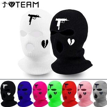 Móda Neon Kukla Tri-hole Ski Maska Taktické Maska celotvárová Maska Zimné Klobúk Strany Maska Obmedzené Výšivky kosti masculino