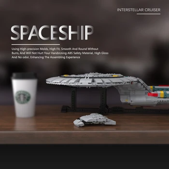 MOC Medzihviezdny Loď Galaxy-trieda Explorer Stavebné Bloky Držiak Pre Star Trek Vzducholoď Model Tehly Hračka Pre Deti Darček