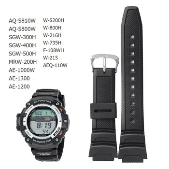 Gumy Popruh 18 mm Náramkové Hodinky Remienok Pre Casio AE-1000w Watchband Pre Casio AQ-S810W Módny Náramok, Remienok Hodiniek Príslušenstvo