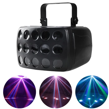 Hudba Ovládanie DMX RGBW LED Laserových Impulzov Disco DJ Lúč Mieste Fáze svetelný Efekt Party Dance Club Laser Motýľ Par Svetla