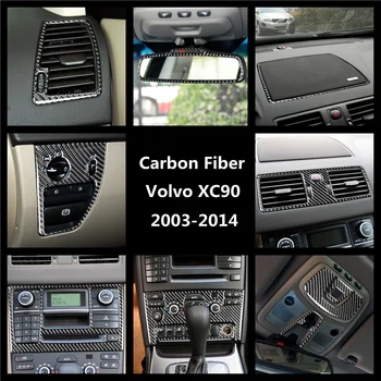 Carbon Fiber, Na Volvo XC90 03-14 Gears Shift Panel stredovej Konzoly Vzduchu Panel Výbava Samolepky Príslušenstvo interiérové úpravy