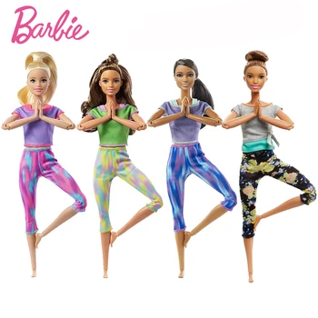 Nové Barbie Pôvodnej Odrody Bábika Jogy Dressup make-up Bábiky, Dekorácie Multi-Spoločné Hnuteľného Dievča, Darček Vyrobený Pohybovať 30 cm FTG82 FTG84