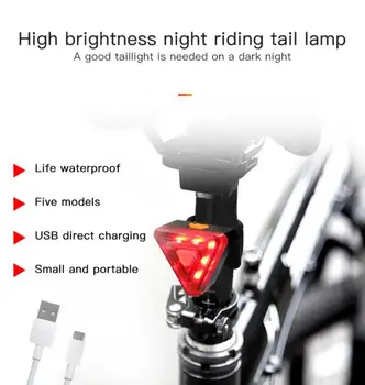 Požičovňa Smart Svetlo USB Nabíjanie Led Svetlo na Bicykel Flash Chvost Zadné Bezpečnostné Diaľkové Ovládanie Varovanie Lampa nepremokavé