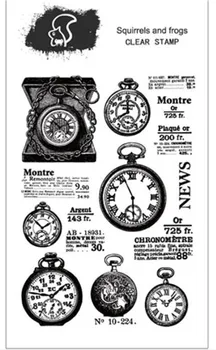 vintage vreckové hodinky transparentné silikónové jasné, pečiatka pre scrapbooking DIY plavidlá, dekorácie mäkké pečiatka deti kancelárske potreby