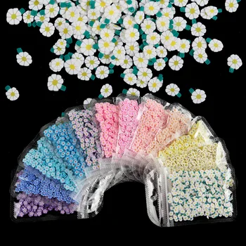 Ultra-tenké Čerešňové Kvety Nail Art Flitrami Ílu Polyméru Plátky Sliz Daisy Kvety Vločky Jar Leto Manikúra Dekorácie