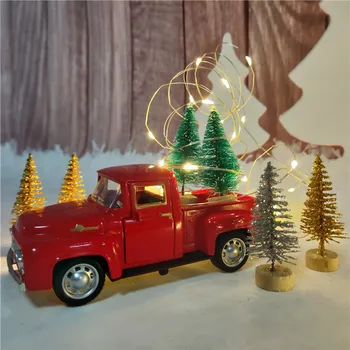 Nový Rok Dekorácie Červené Kovové Ročník Truck Vianočný Darček Ručne Dieťa Ozdoby Na Vianočné Stromčeky Domáce Dekorácie Navidad