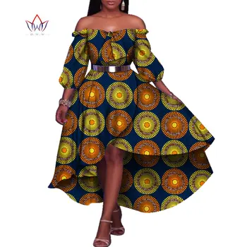 Africké Šaty pre Ženy, Polovica Svietidla Rukáv Party Šaty Plus Veľkosť Bazin Riche 6XL Dashiki Tlač Afriky Oblečenie BRW WY1886