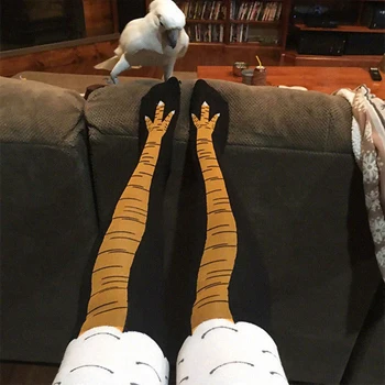 Zimné Jeseň Ženy 3D Kuracie Tlač Ponožky Zábavnej 3D animovaný Stehná Vysoké Ponožky Roztomilý Módne Dámy Tenké Prst Nohy Ponožky Cosplay