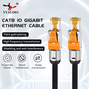 YYAUDIO Rj45 Cat8 Ethernet Patch Kábel 40Gbps Vysokej Rýchlosti SSTP UTP Kábel Siete Ethernet LAN Sieti Pre Notebooky PS 4 Router