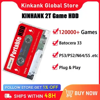 Kinhank Super Konzola X Batocera 33 500 G 2T Pevného Disku 110000+ Retro Video Hry Pre PS3/PS2/PSP/SEGA SATURN/WII/WIIU