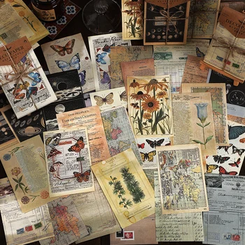 Vintage DIY Plavidlá Papier na Scrapbooking Materiál Art Butterfly Kvet Nevyžiadanej Vestník Dekoratívny Papier, kancelárske potreby Dodávky 2021