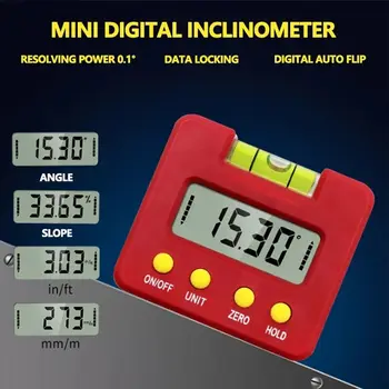 Digitálny Inclinometer Uhol Uhlomeru Elektronické Úrovni Uhlomeru Rozchod Mini Uhol Meter Elektronické Uhol Magnet Rozchod Pravítko
