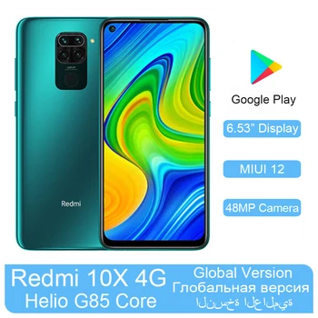 Pôvodný Xiao Redmi 10X Poznámka 9 s veľkosťou 4 gb, 128 GB Battary 5020mAh MTK Heliograf G85 48MP Quad Fotoaparát Globálna Verzia Android 10