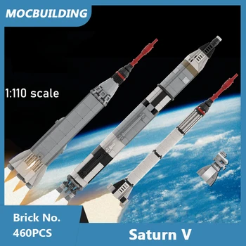 MOC Stavebné Bloky Saturn V 1:110 Rozsahu Mercury & Gemini Zber Priestor Série DIY Zmontované Tehly Deti Hračky, Darčeky 460PCS