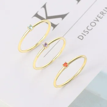 Dvojité Reálnej Tenká Elegantná Prstene Pre Ženy, Zlatá Farba Cubic Zirconia Svadobné Zapojenie Nevesta Krúžok Jewellry Módne Šperky R246