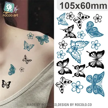 Body Art nepremokavé dočasné tetovanie papier pre lady ženy sexy 3d butterfly design, flash tetovanie nálepky HC-003