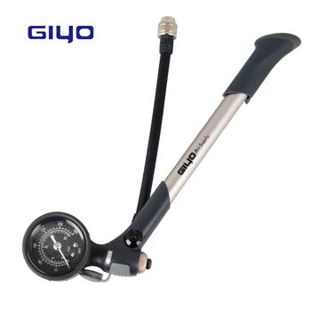 GIYO GS-03S Bicyklov Čerpadlo 300PSI Nafúknuť Vidlica Šok Hodí Schrader Kompaktný Mini Čerpadlo W/Vymeniteľné Rozchod Bleeder Skladacia Hadice