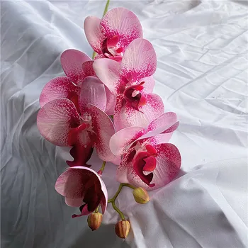 Latex reálnom pohľade orchidea pobočky krásne umelé kvety na záhrade dekor flores artificiales bielej orchidey