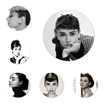móda lady audrey Hepburn Odznak Brošňa Pin Príslušenstvo Pre Oblečenie Batoh Dekorácie darček 58mm