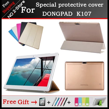 Ultra tenké 3 fold Folio PU kožené stojan, kryt prípade DONGPAD K107 4G callphone tablet 10.1 palce ,Multi-farebné voliteľné+darček