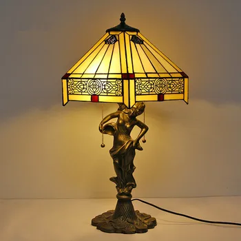 Európska Retro Umenie Stredomoria Hotel Villa Klubu Obývacia Izba, Spálňa, Nočné LED Tiffany Dekoratívne Stolové Lampy