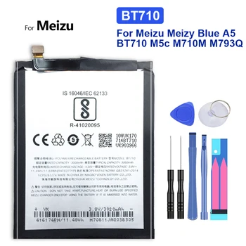 Náhradné Batérie Pre Meizu Meizy Mei zu Modrá A5 BT710 M5c M710M M793Q Batérie BT710 BT 710 BT-710 3060mAh s Sledovať Kód