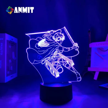 Najnovší Útok na Titan Akrylových 3d Lampa Levi Ackermana pre Domáce Izba Dekor Svetlo Dieťa Darček Levi Ackermana LED Nočné Svetlo Anime