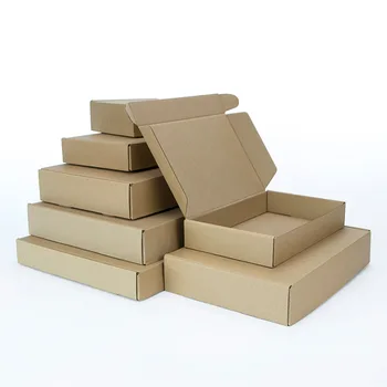 10Pcs Kraft Darčekové Krabice 3 Vrstiev Vlnitej Papierovej Krabici Zahustiť Kartónovej Škatuľke prepravný Box Mailer Express Obaly Boxy