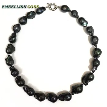 čierna farba, baroková perla Nepravidelného vyhlásenie náhrdelník tkaniva nucleated flameball prírodné sladkovodné perly obľúbené šperky