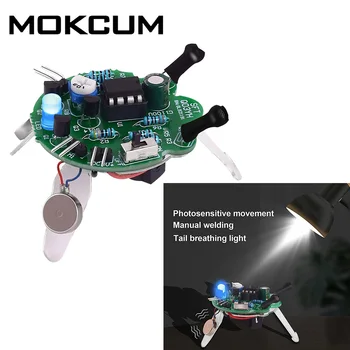 LED Svetlo Dýchania Simulované Firefly Blikajúce Robot Hračky Časť Elektronické Fotosenzitívne Mobile Robot Spájkovanie DIY Kit