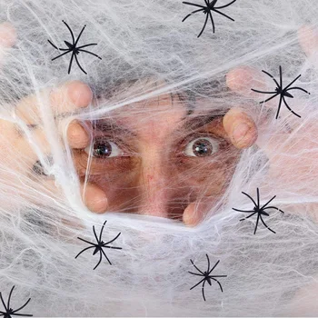 20 g Halloween dekorácie spider bavlnenej nite pavučina rekvizity party dekorácie, rekvizity haunted house party dekorácie