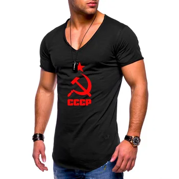 Nové Letné pánske T-Shirts CCCP ruských REPUBLÍK Sovietskeho zväzu tlač pánske Krátke rukáv Moskva Rusko Bavlna tvaru Tee Topy