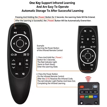 G10 Pro 2.4 G Air Bezdrôtové Myši Hlas, Diaľkové Ovládanie Gyro Snímanie Hra IČ Vzdelávania pre Android TV BOX S USB Prijímač