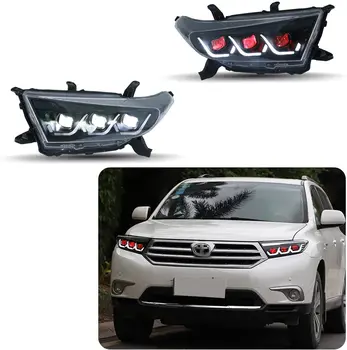 LED Svetlá pre Toyota Highlander 2012 2013 2014 S spustení Animácie Sequantial Zase Signál Predné Lampy Montáž